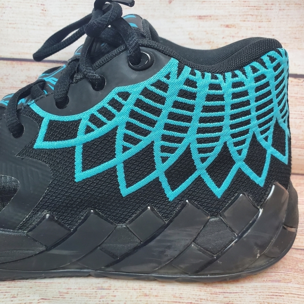 PUMA Mens Size 11.5 MB.01 Buzz City LaMelo Ball Black/Blue Atoll Basketball - Picture 14 of 16